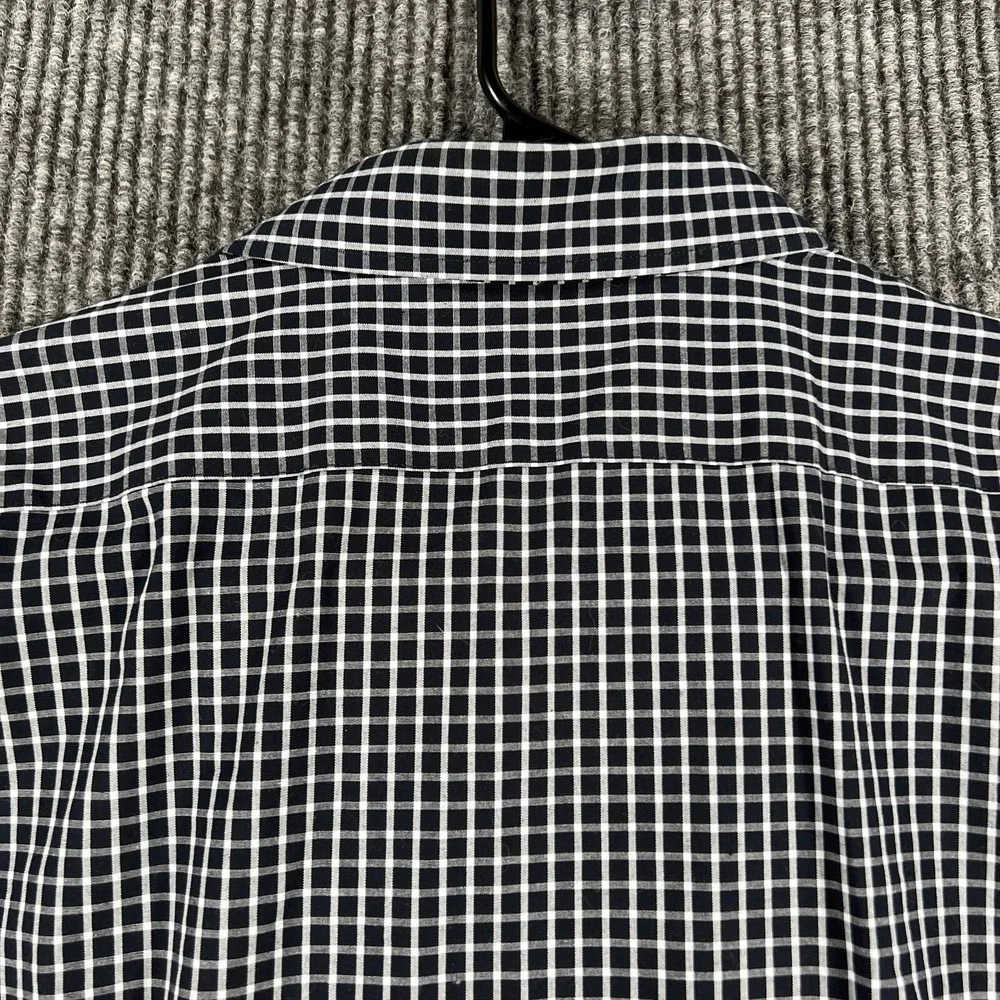 Banana Republic Shirt Mens Large Black Check Long Sleeve Button Up Athletic Fit